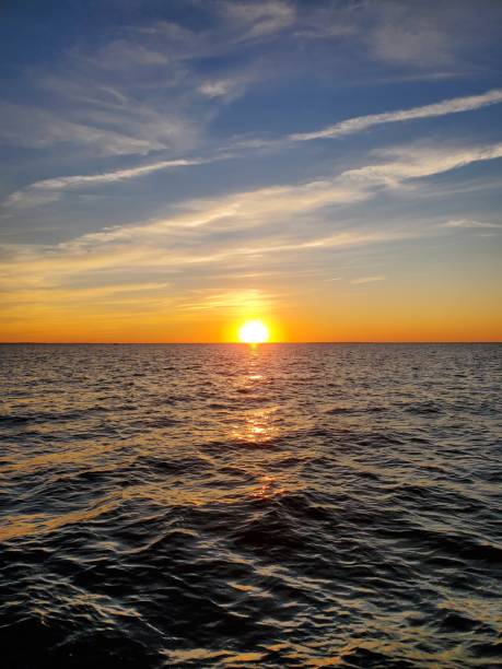 tramonto a cape cod bay - cape cod bay foto e immagini stock