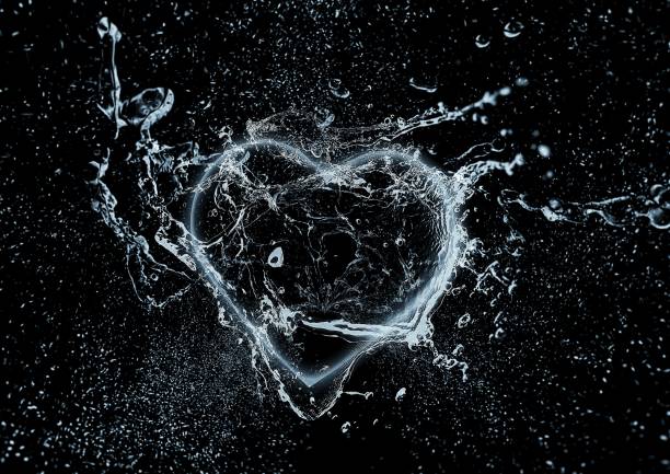 Heart shape water splash.