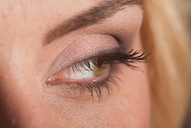 istock Close up of woman's eyes with eyelashes 1267519214
