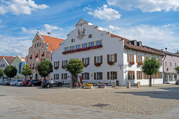 The historic town hall of  Kehlheim, Germany on July 23, 2020.