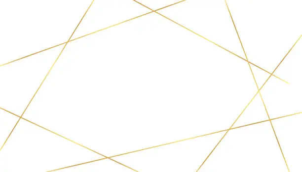 Vector illustration of white background with golden luxury lines shapes