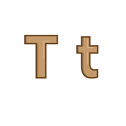 Upper T Vector Illustration Of Alphabet Letter T In Uppercase And Lowercase ...