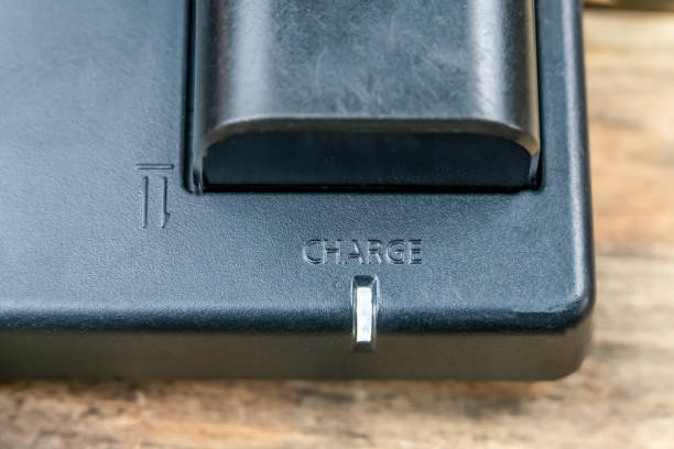 istock Macro, charge indicator, flashing light, charging the batteries 1267528751