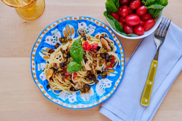 istock Spaghetti Pasta with Mussels and Eggplant 1267532605