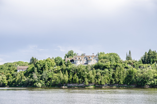 Canada Prime Minister Official Residence seen from Ottawa river during summer day