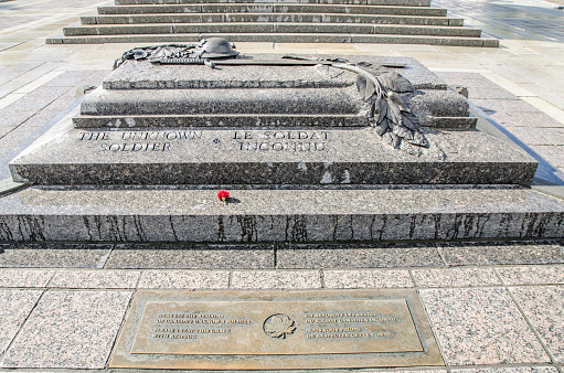 Tomb of the unknown soldier in Ottawa during summer day