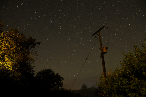 Astrophotograph of the stars of Ursa Major over the Devon village of Puddington