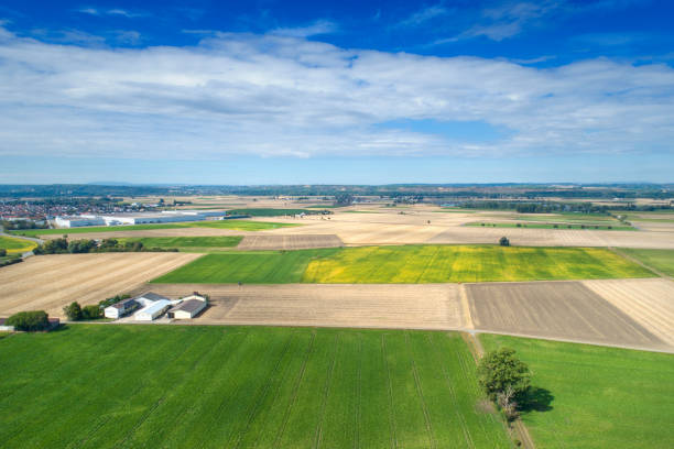 istock Rural scene - agricultural fields, aerial view 1267539964