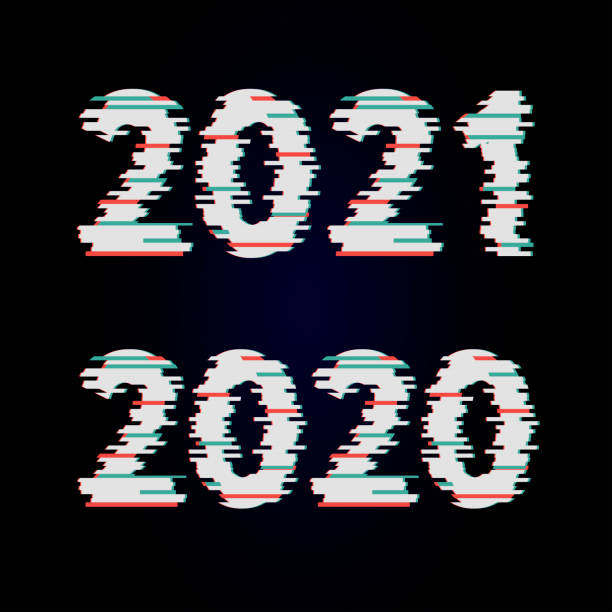 istock Vector Cyber glitch. 2021 on black background. for t-shirts, t-shirt graphics, typography print, grunge background 1267541485