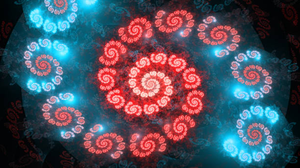 istock Colorful glowing spirals fractal 1267542506
