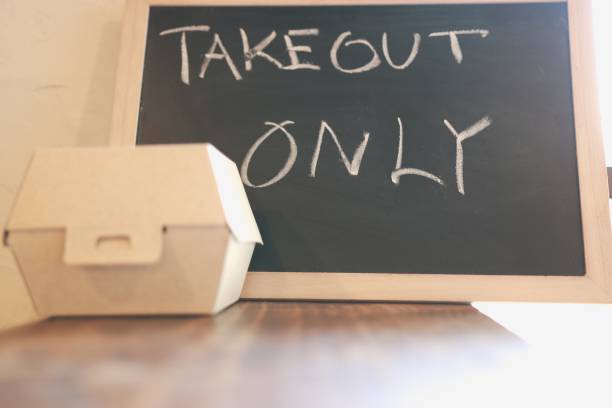 istock Signage of Take out food only 1267544934