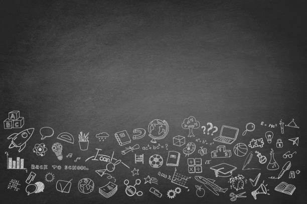 istock Chalkboard with School Symbols 1267549093