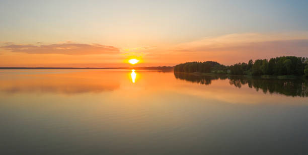 istock forest and lake in autumn. 1267553765