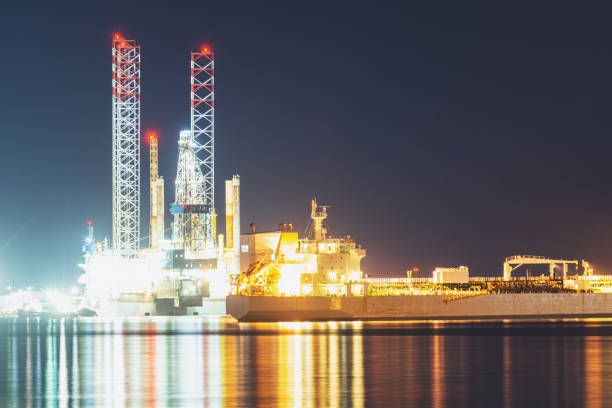 istock Jackup Offshore Oil Rig & Tanker Ship 1267556206