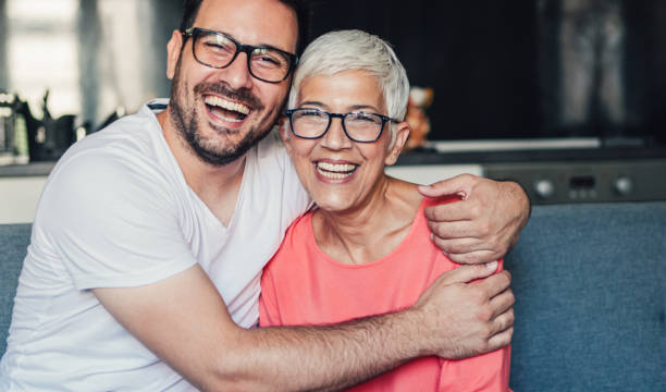 istock Son embracing his mother 1267558703