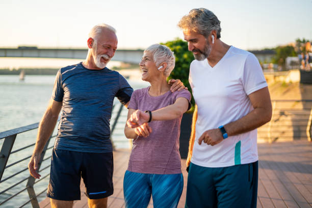 istock Smiling athletes discussing their results. 1267558904