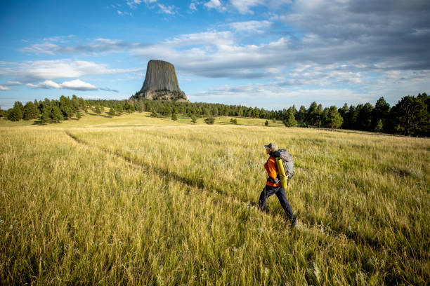 등산객 - natural landmark horizontal wyoming usa 뉴스 사진 이미지