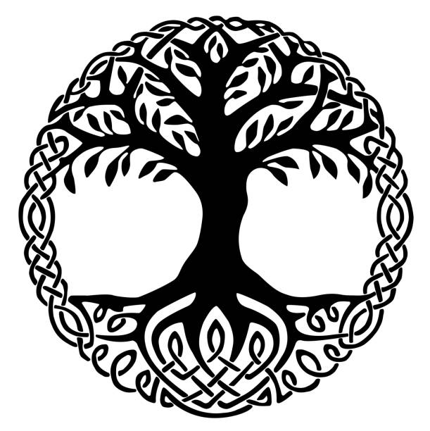 ilustrações, clipart, desenhos animados e ícones de yggdrasil mundo cinzas dos vikings - ceremonial dancing illustrations