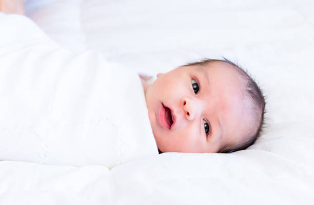 istock Curious newborn baby boy 1267563833