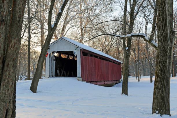 istock Bridge-Covered Bridge in the snow-Howard County Indiana 1267563939