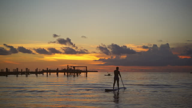 Paddle boarding on calm waters in Miami