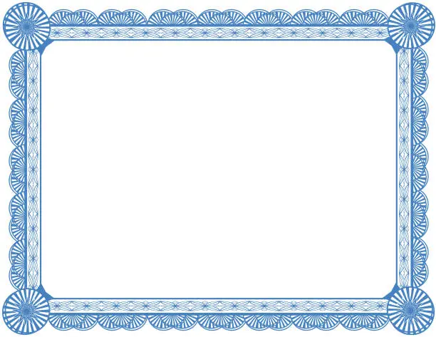 Vector illustration of Certificate Border, cyan