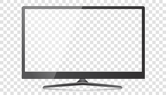 Modern Widescreen HD Desktop PC Monitor over Transparent Background