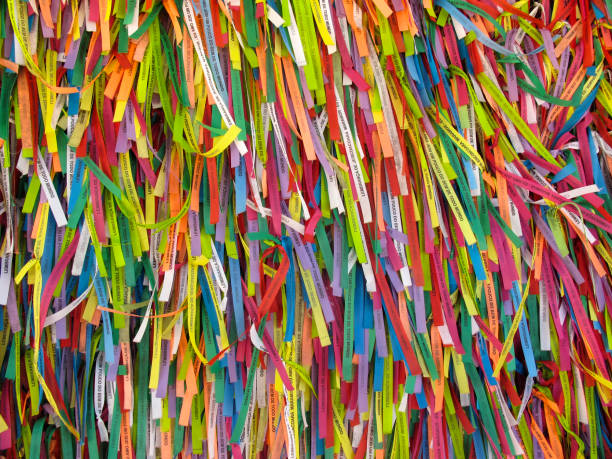 colorful travel souvenir ribbons Jericoacoara stock photo
