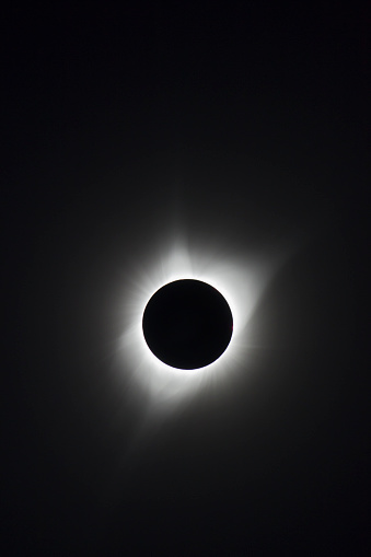 HDR composite of the sun's corona with flares from April 8th 2024 total sun eclipse from Montreal if the moon was visible