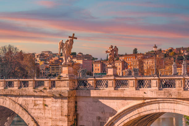 istock Statues on the bridge of St. Angel. 1267595310