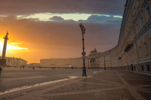 istock Alexander Column in the center of Palace Square 1267595374
