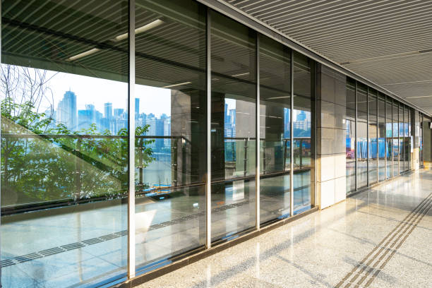 istock Subway station entrance sidewalk and glass windows 1267603966