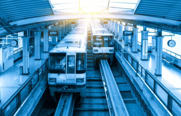 istock wo trains are in the subway station 1267604090