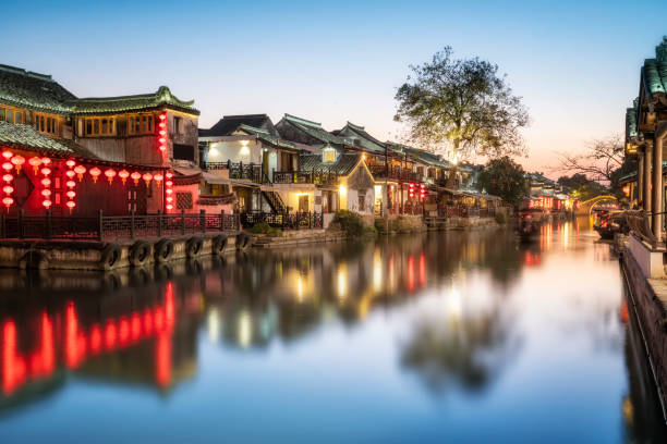 istock Xitang ancient town at dusk 1267604803