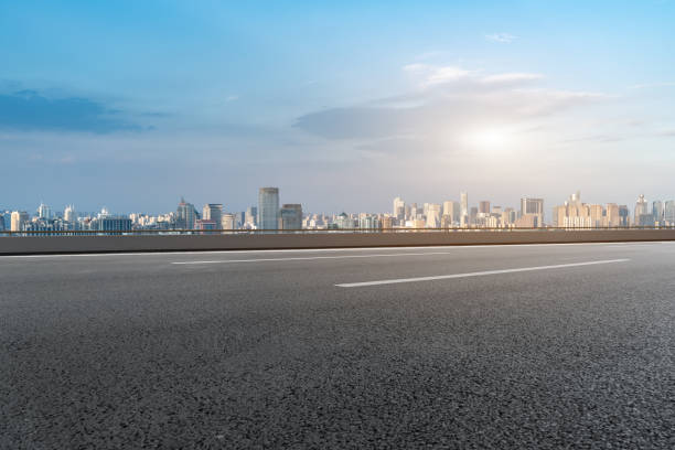 istock Urban road ground and architectural landscape 1267604987