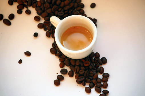 Espresso is coffee brewed by expressing or forcing a small amount of n in Novi Sad, Vojvodina, Serbia