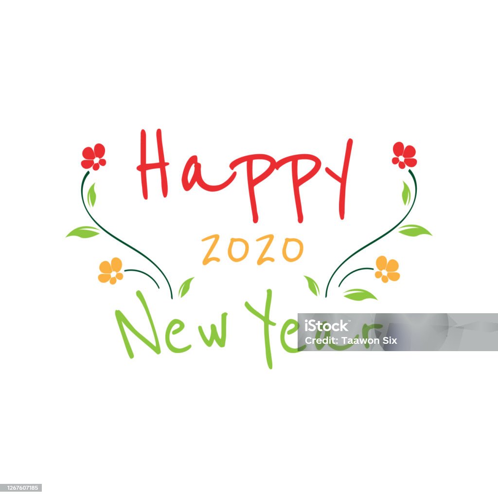Happy New Year 2020 On White Background Stock Illustration ...