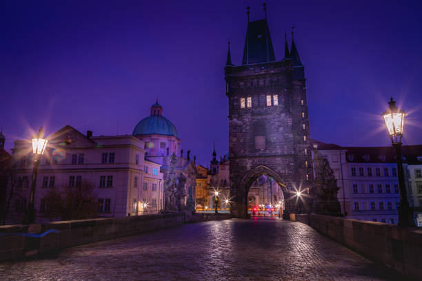istock Charles Bridge at night – ethereal Prague, Czech Republic 1267607911