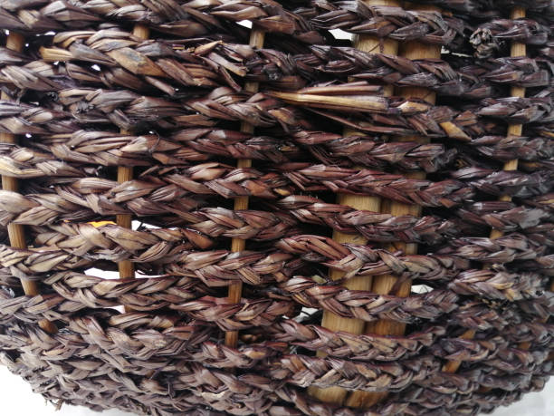 Close-up the wicker basket pattern stock photo