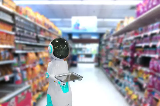 Robot in supermarkets the artificial intelligence technology shopping