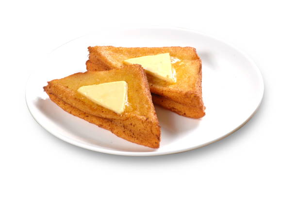 Close up of a typical Cantonese and Hong Kong bread Hong Kong style French Toast with butter (Chinese: Xiduoshi) stock photo