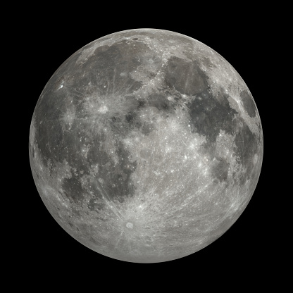3D rendering of the moon using satellite imagery of the moon from NASA's Scientific Visualization Studio. Rendered in 3D high resolution.