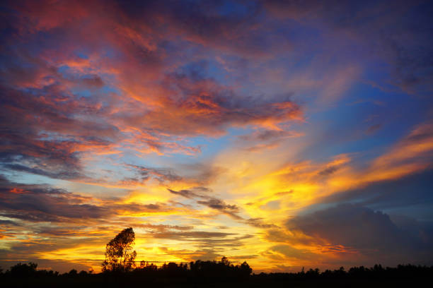 istock The beautiful cloudy sunset in the rainy season 1267614941