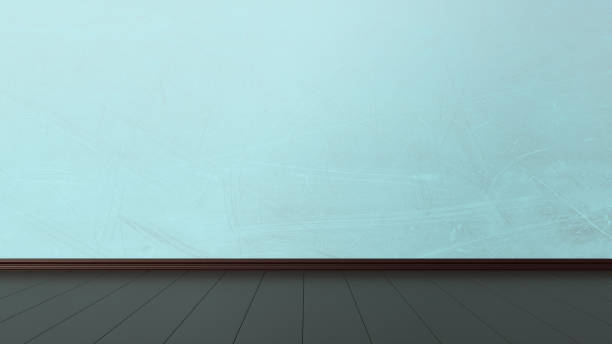 istock Empty interior with grunge blue wall and dark floor 1267615031