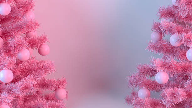 istock Christmas Tree on Color Gradient Background, New Year Concept with Neon Lights 1267624712