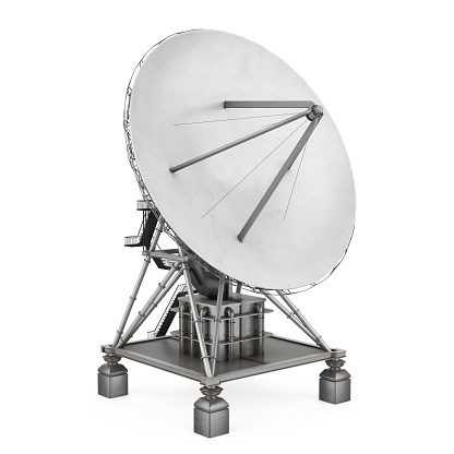 Satellite Dish Antenna isolated on white background. 3D render