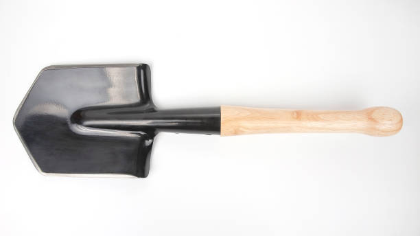 istock small shovel for tourism and earthworks on a white background 1267625504