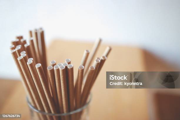 Paper Straws Stock Photo - Download Image Now - Paper Straw, Drinking Straw, Plastic Free