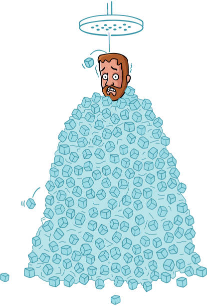 illustrations, cliparts, dessins animés et icônes de homme prenant une douche de l’eau gelée - men naked water male