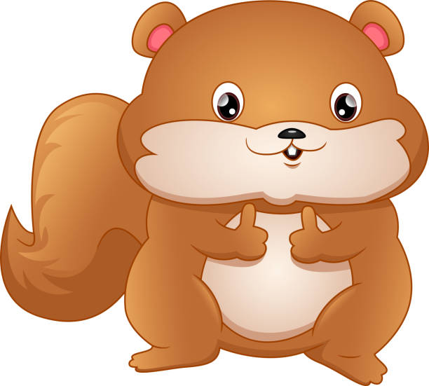 Cute Squirrel Cartoon Thumbs Up Stock Illustration - Download Image Now -  Squirrel, Cute, Eating - iStock